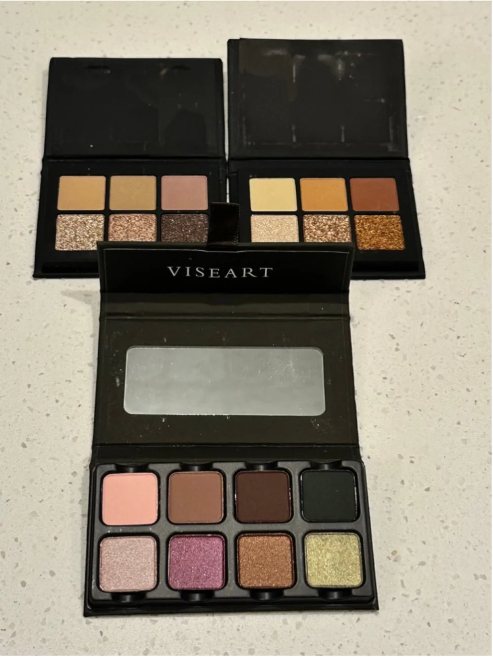 VISEART 6 pan Eyeshadow Palettes x3 | Sparkling, Simmering, & Petit Pro 3 | NWOB